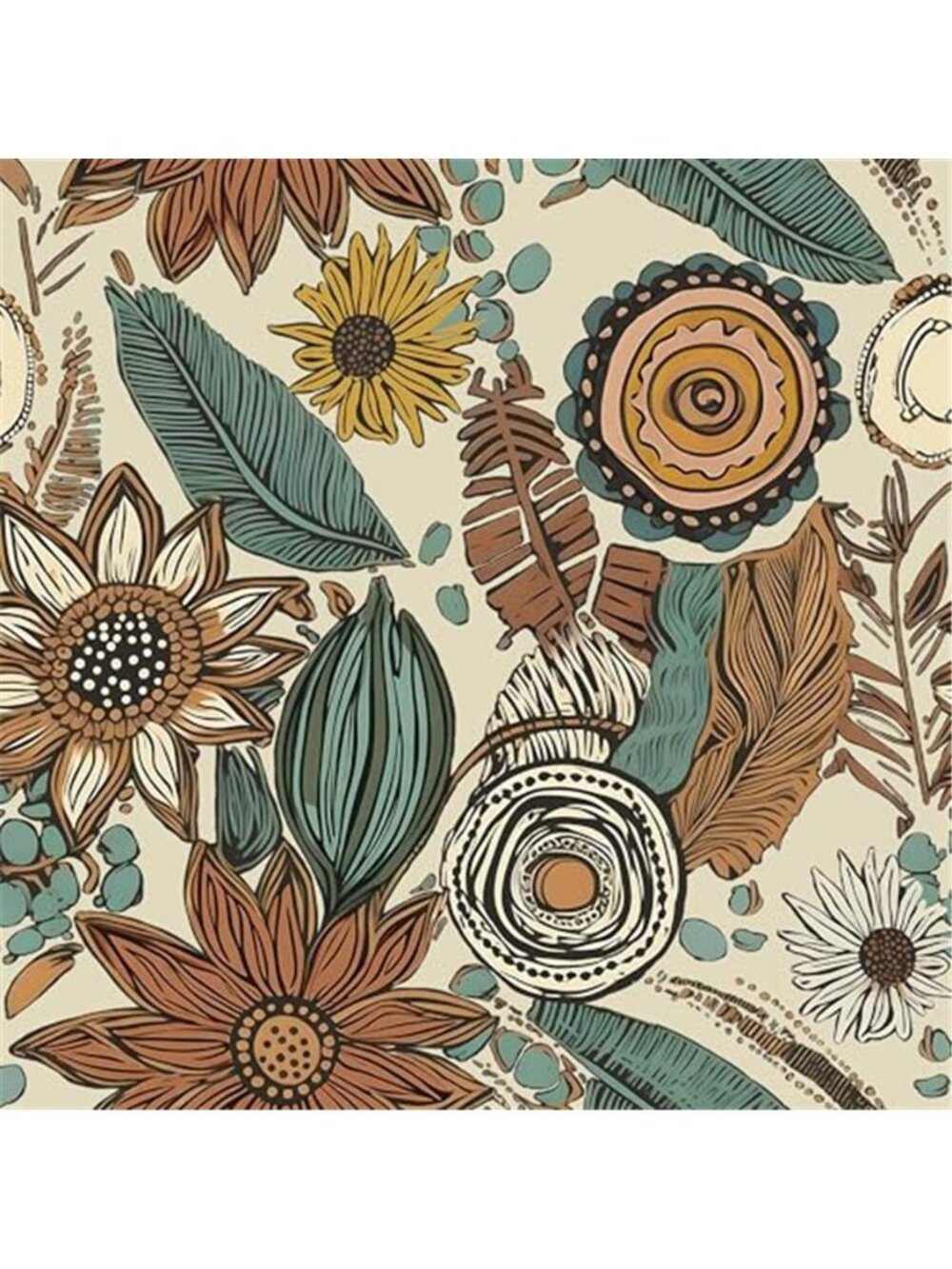 Boho Floral Peel Stick Wallpaper Vintage Botanical Removable Contact Paper Roll